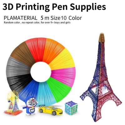 50/100/200M Drucker Filament 1,75mm PLA ABS 10/20Farben für 3D Stift Starter Set