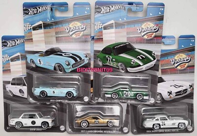 HOT WHEELS 2024 VINTAGE RACING CLUB SET OF 5 BMW MERCEDES