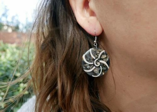 Runde Perlmutt Mode-Ohrschmuck