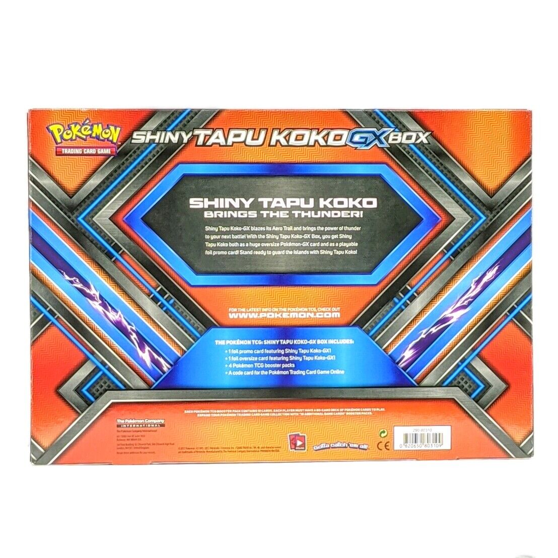 Pokemon: Sword & Shield - Shiny Tapu Koko GX Box [TCG 4 Packs] NEW