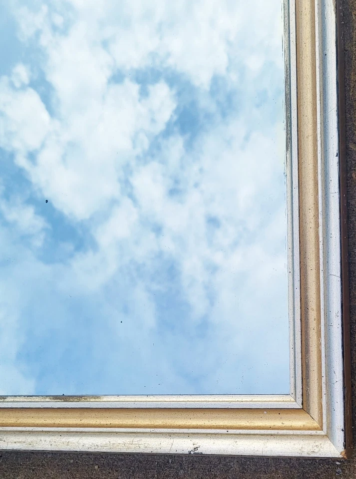 ESPEJO DE PARED GRANDE vintage italiano mediados de siglo XX plata y oro moderno Foto 4 de 4