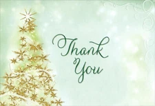 Sparkling Tree - Package of 8 Designer Greetings Christmas Thank You Notes