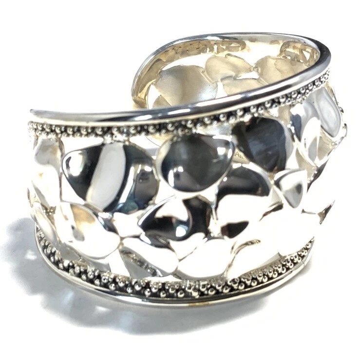 Brazalete Michael Dawkins de plata de ley 925 pétalos 7 pulgadas JA25 Foto 4 de 4