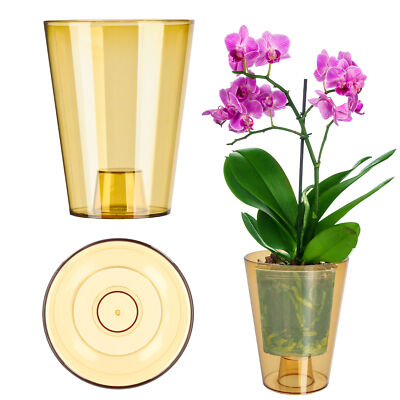 KADAX Blumentopf für Orchidee, 12 cm, rund, Honig