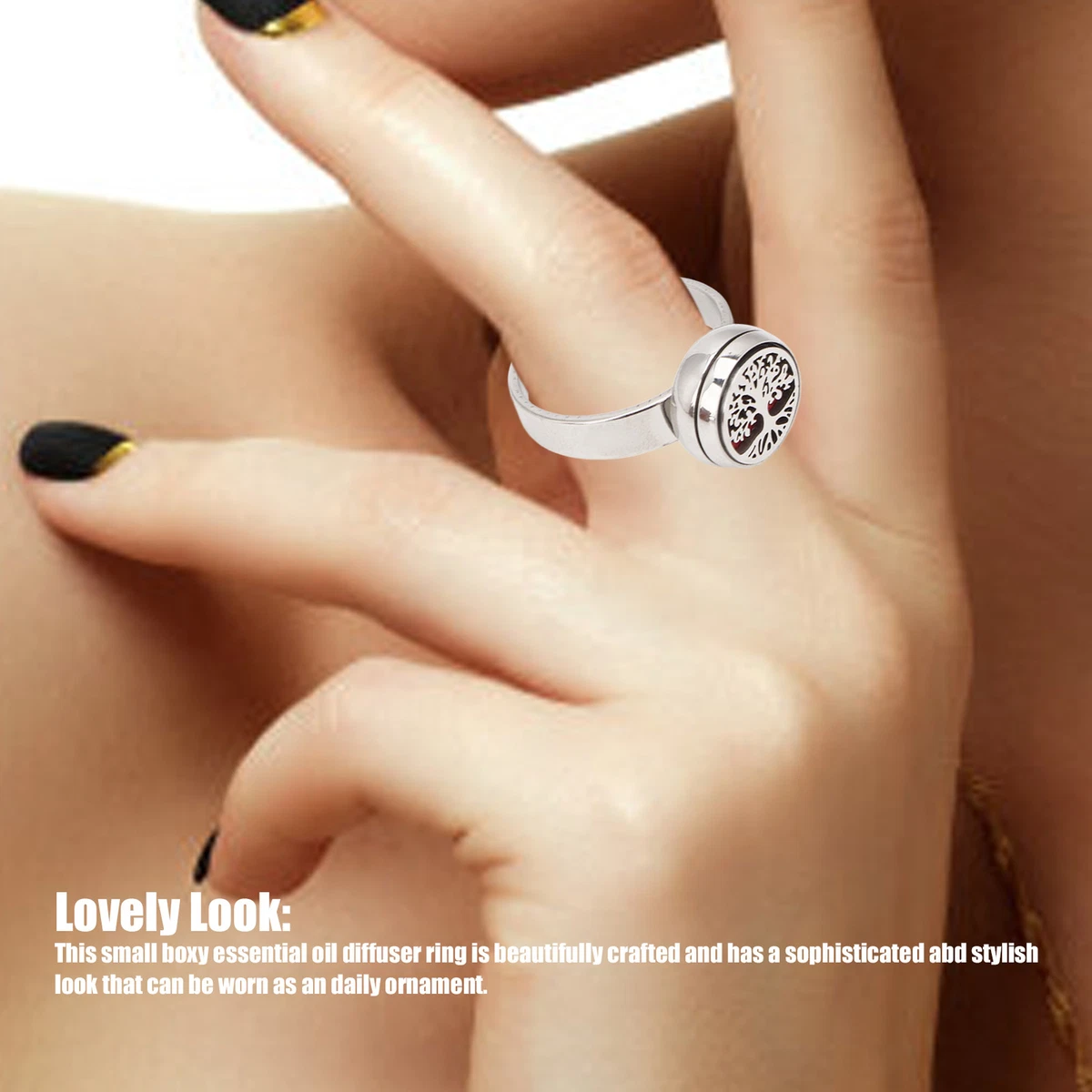 R36 3 Aromatherapy Finger Ring Adjustable Stainless Steel Diffuser