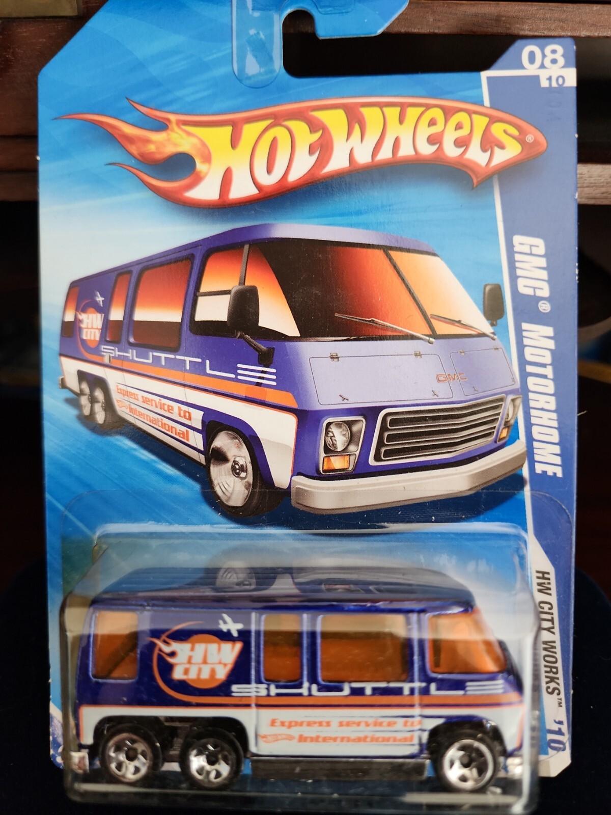 Hot Wheels HW City Works 2010 GMC MOTORHOME Blue #8/10 Rare Find 