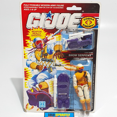 Vtg GI Joe SNOW SERPENT v2 original 1991 Cobra trooper MOC sealed