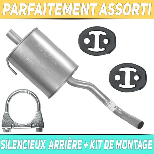 Pot D'échappement Arrière Pour Fiat Seicento 1.1 (1998-2010) - Pièce Neuve Acier, Garantie 2 Ans