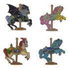 Kingdom Carousel Horse Complete 4 Pin Set Specific Disney Park Trading Pins New