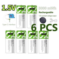 5000mWh USB 6PCS C2 1.5V Fast Charge Li-ion Rechargeable Battery Type C Cable