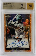 2018 Leaf Flash Josh Stowers Orange Serial #9/10 BGS 9/10 Star Prospect!