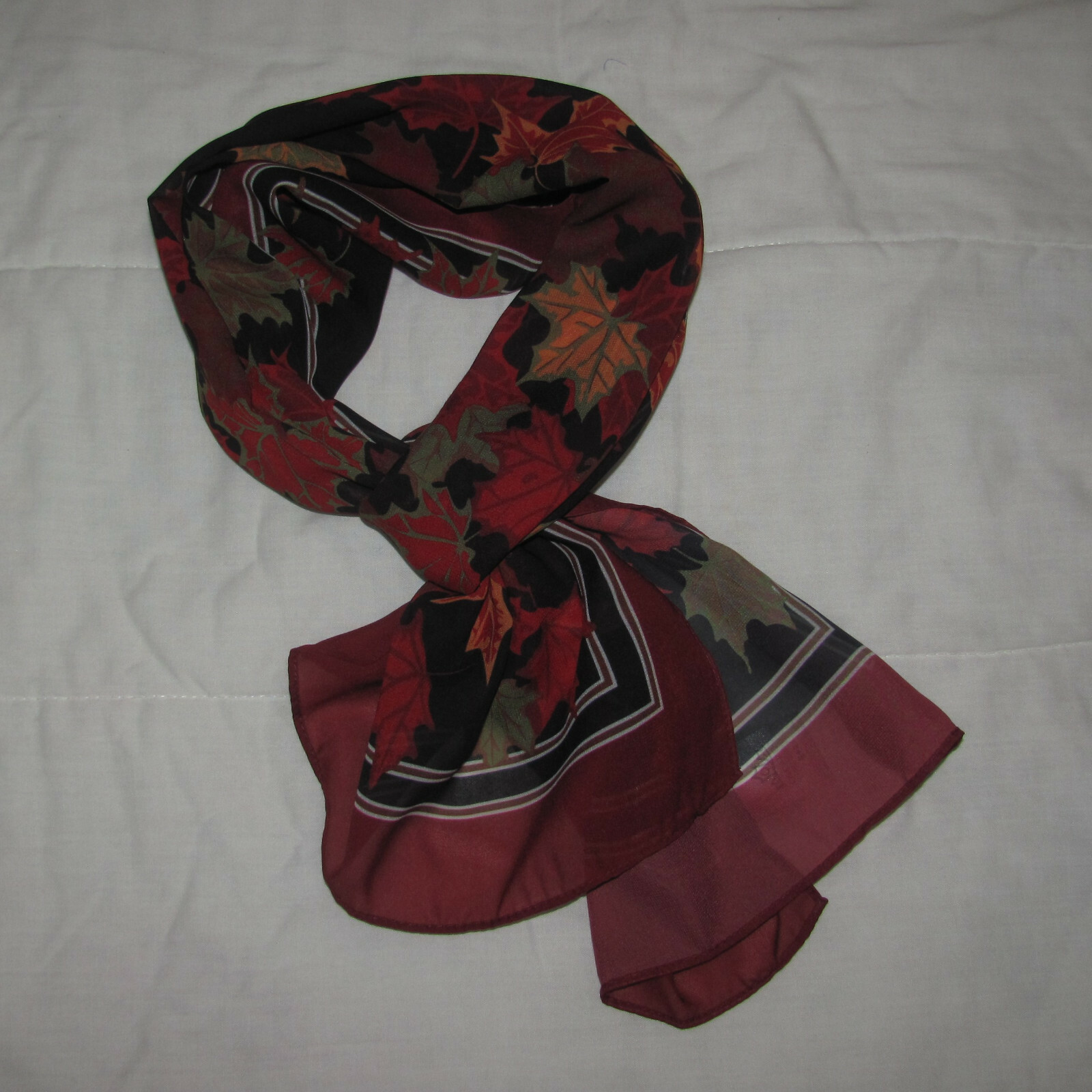 Oscardo Polyester Rectangular Scarf - Fall Leaves… - image 5