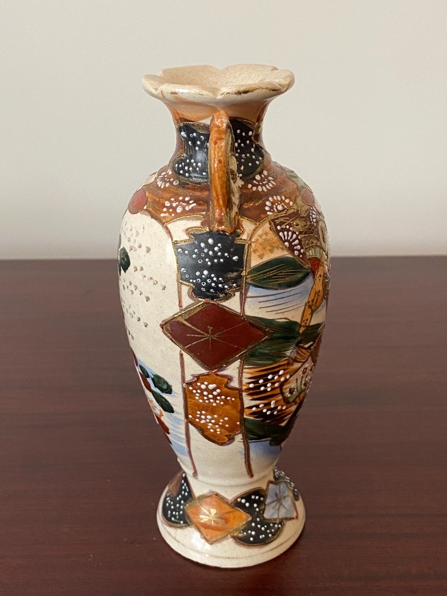 satsuma ANTIQUE JAPANESE SATSUMA VASE MEIJI PERIOD 10