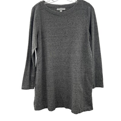 PureJill Women's Affinity French Terry Tunic Top Gray Size Medium