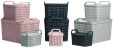 Strata Handy Baskets With Lid Small/Medium/Large 3 Colours