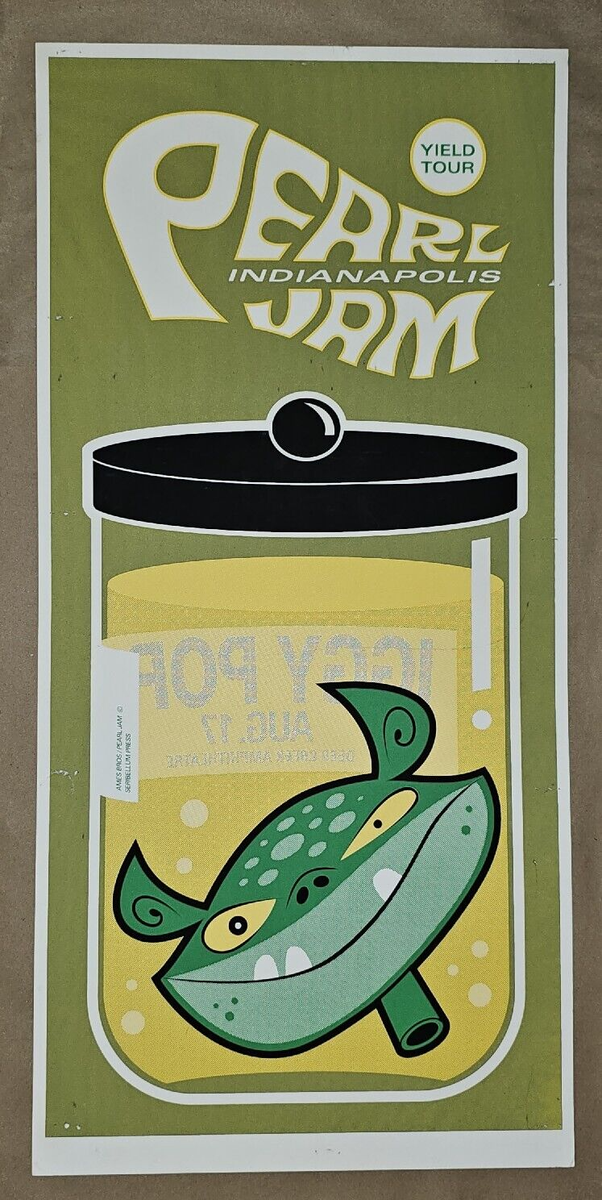 1998 Pearl Jam Noblesville IN Ames Bros Concert Poster Screen