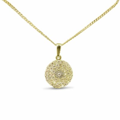 Cluster-Anhänger 9 kt Gold kleine Zirkonia Damen 5,8 mm