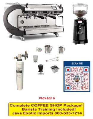 Simonelli Aurelia Wave Commercial Espresso Machine Coffee Shop Package, Training