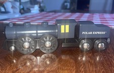 RARE Brio Wooden Railway Polar Express Train Engine w/ Tender 32501