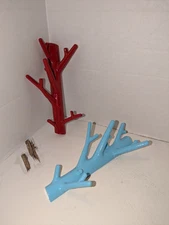 Bosign Red Turq. Cast Iron Branch Wall Hangar Branch Hook 6.5" Key Jewelry Birch