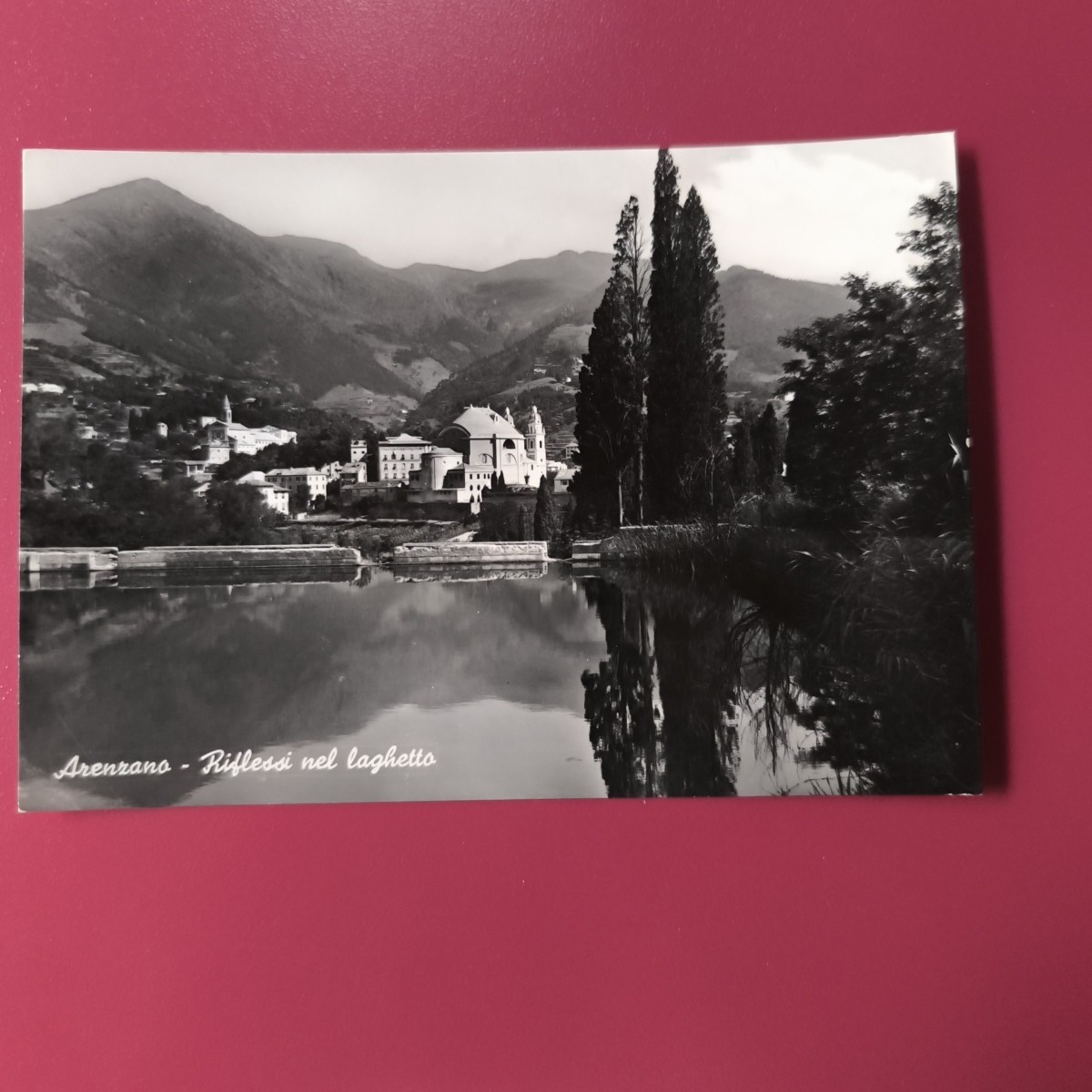 ARENZANO RIFLESSI DEL LAGHETTO - CARTOLINA BIANCO E NERO SPEDITA VIAGGIATA