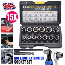 Damaged Impact Screw Removal 15piece Bolt Nut Extractor Twist Socket Tool Kit UK
