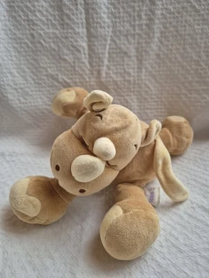 Doudou peluche Rhinocéros marron sable  Noukies Noukie's 25 cm ancien modèle tbé - Photo 1/2