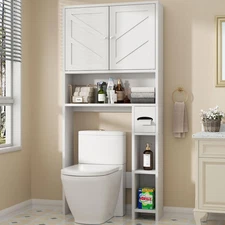 over the Toilet Storage Cabinet, Bathroom Storage Cabient with Barn Doors, Bathr