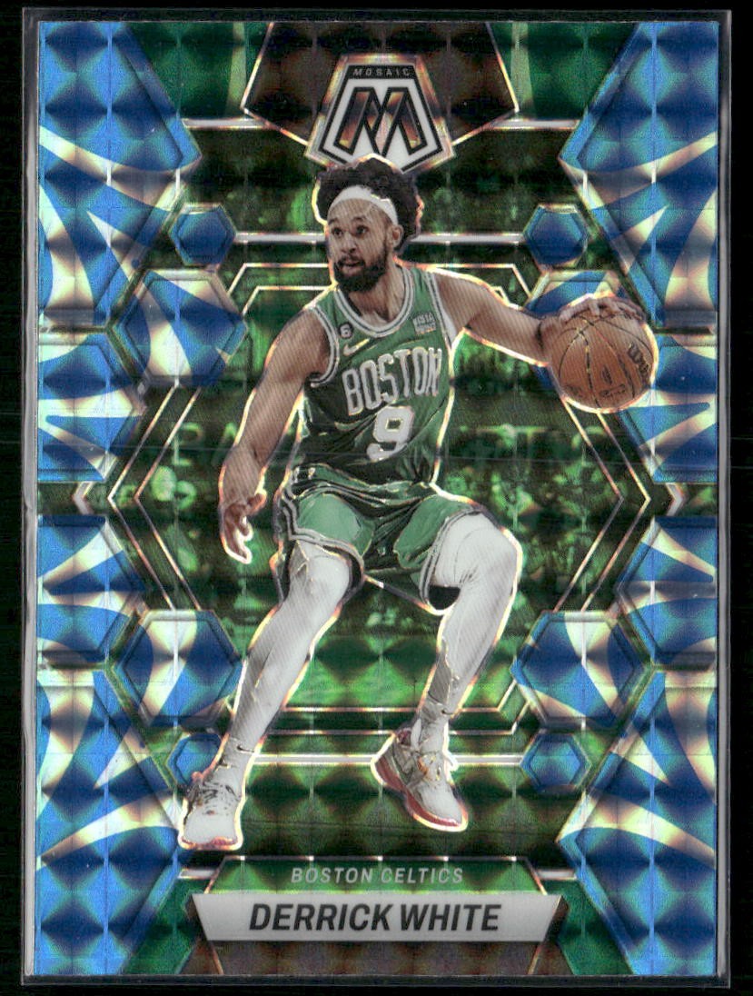 2022-23 Panini Mosaic #122 Derrick White Reactive Blue