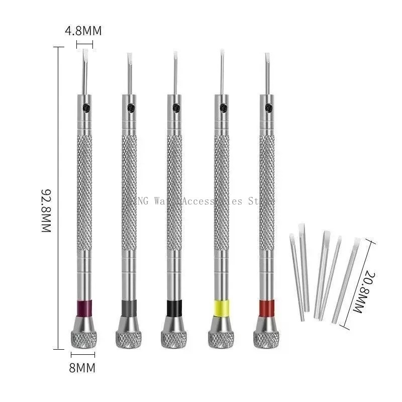 Precise Screwdriver Tip 13Pcs Watch Repair Screwdriver Set 0.6-2.0mm Precision Flat Head Tools ...