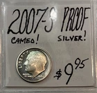 2007-S Silver Proof Roosevelt Dime! Cameo! Ten Cent Coin! ENN Coin