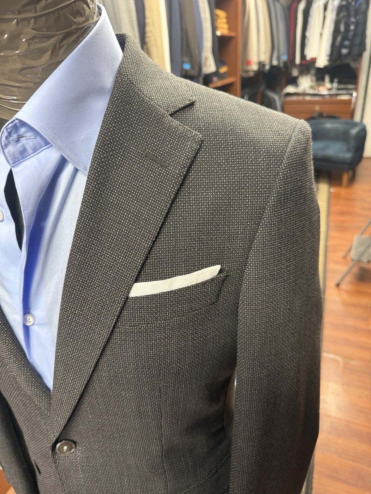 Hugo Boss Men's Henry181S Slim Fit Wool Blue Sport Coat Jacket Sz 36S thumbnail 2