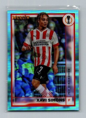 2023-24 Topps Merlin Chrome Xavi Simons Aqua Refractor Card 055/199