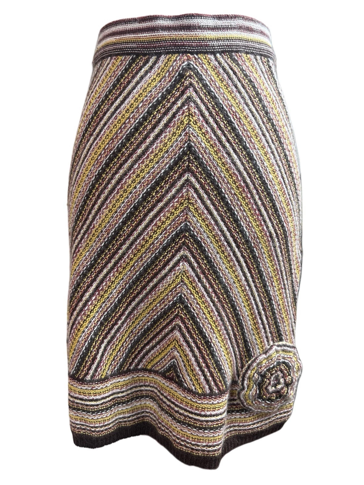 Viola Anthropologie Wool Cotton Blend Knit Skirt - M
