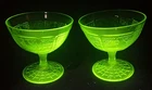 Vintage Anchor Hocking Uranium Glass Princess Vaseline Sherbet Dessert Cups