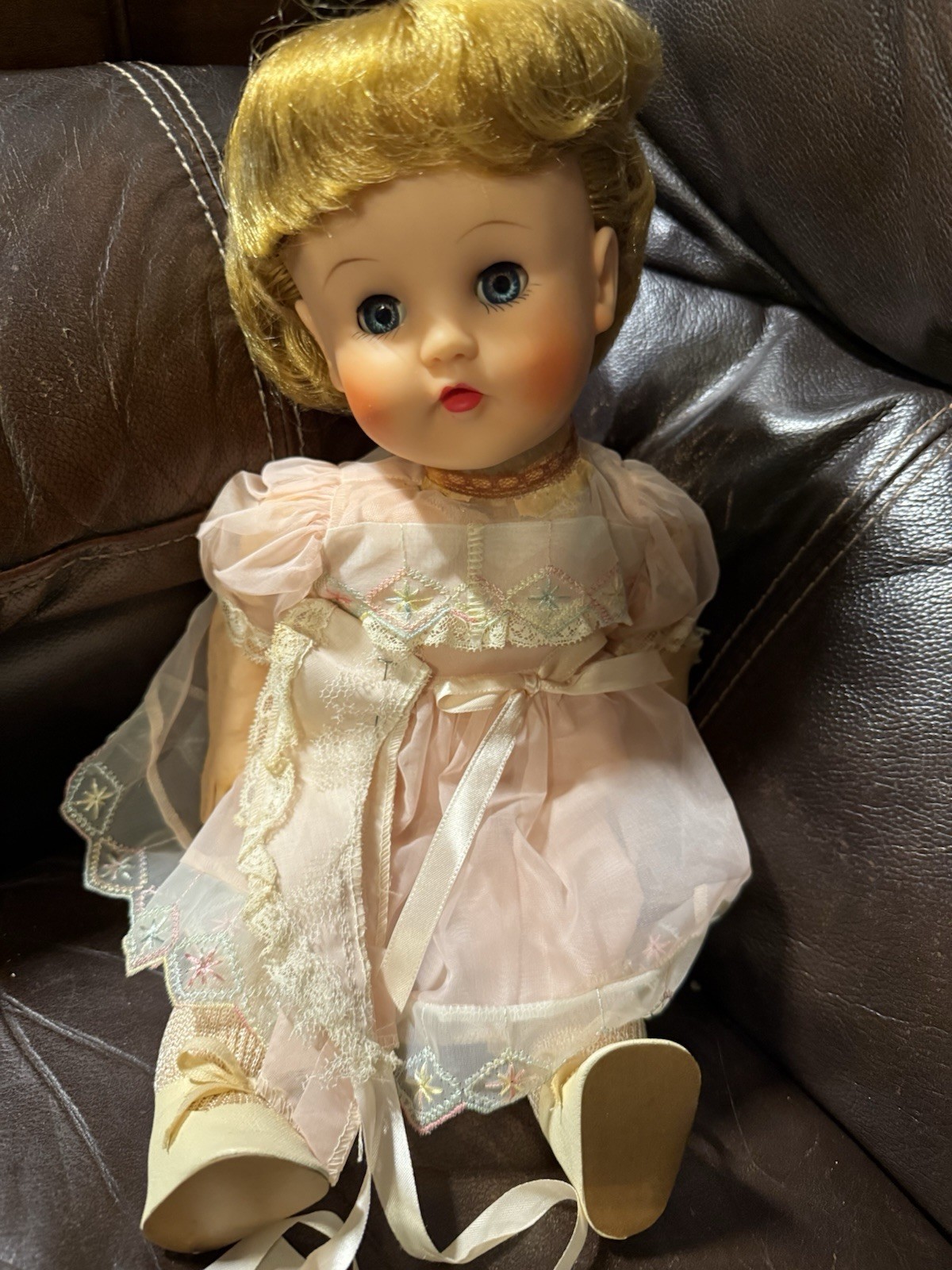 Vintage Rubber Head Doll  Stuffed Magic Skin Limbs Baby Circa 1950