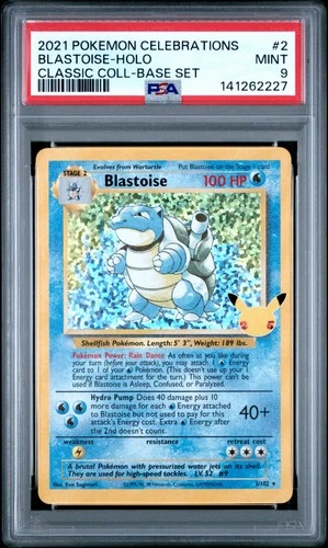2021 POKEMON CELEBRATIONS CLASSIC COLL #2 BLASTOISE-HOLO PSA 9