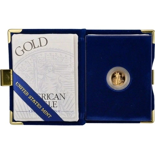1/10 Gold Eagle Proof $5 Coin OGP/COA - Random Date BLUE BOX PROOF ✅️
