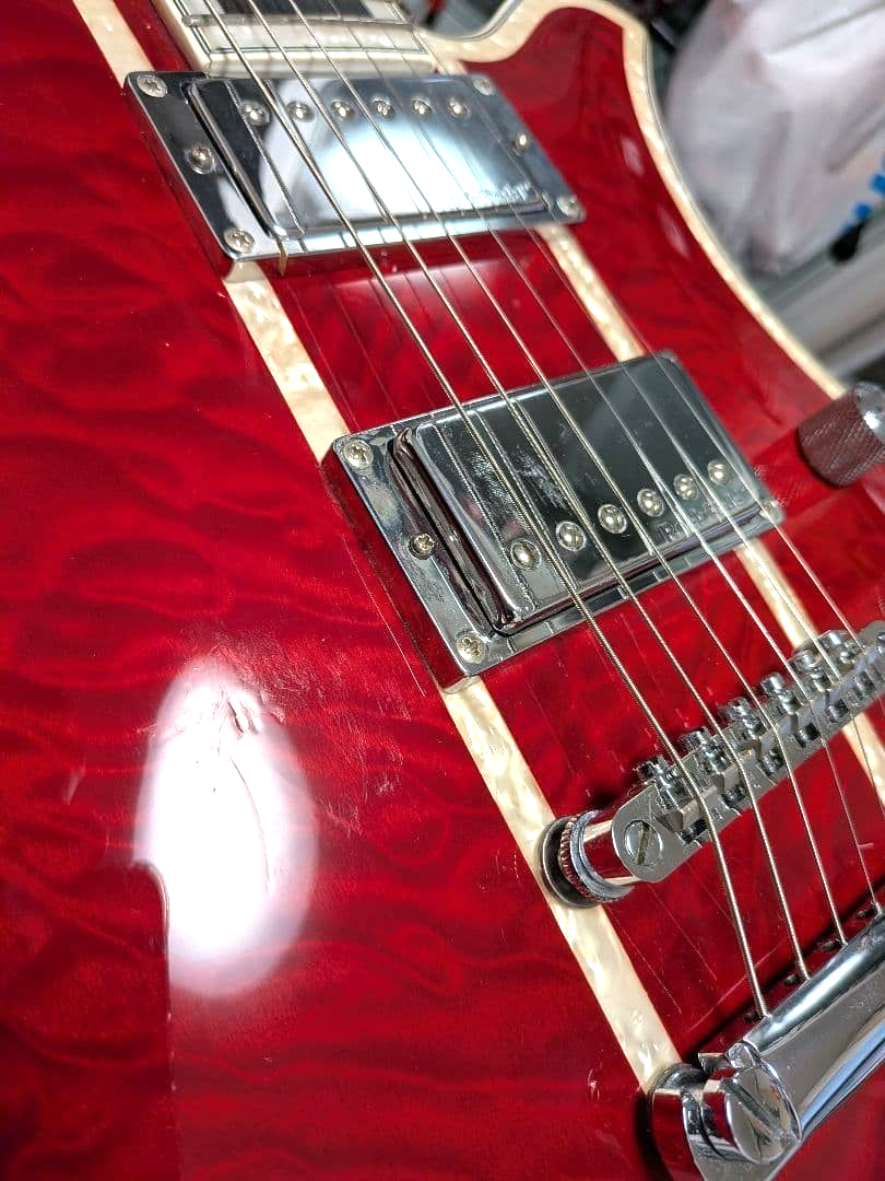 B.C.Rich Guitar Eagle DLX Deluxe See Thru Red Thru-Neck | eBay