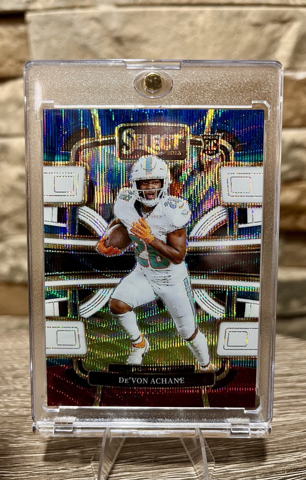 2023 Panini Select Concourse Tri-Color Prizm De'Von Achane #63 /259 Dolphins