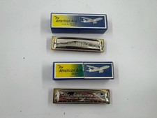 Set Of 2 The American Ace Harmonica FR. Hotz Key A / Bb With Boxes