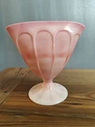 Fenton Rosalene Pink Paneled Fan Glass Vase Marbled Pink White Vintage *AS IS