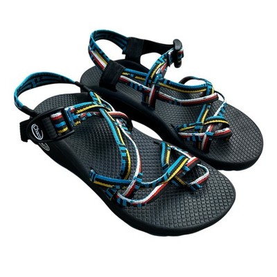 Chaco Sandals Z Cloud X2 Women's 7 Sport Water Hike Rainbow Multi-Color Toe Loop