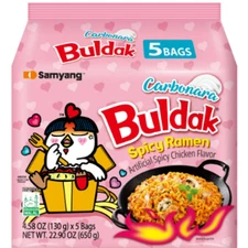 Samyang Spicy Chicken Noodle Carbonara Flavor Ramen, 4.58 oz, 5 Pack New