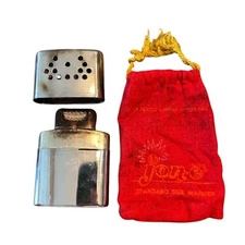 Vintage Jon-E Pocket Hand Warmer with Red Drawstring Bag