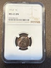 1912 P Lincoln Wheat Cent NGC MS 65 BN Beautiful Rich Brown Tone Sharpest Detail