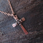Pendentif croix de guérison en cuivre pur 1 pièce, médaillon de cheville, bij...