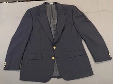 Vintage Burberry  s Fits XL Blazer Jacket Coat Wool Navy Blue Mens Gold Buttons