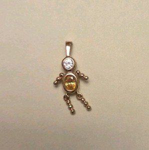 Authentic Boy Charm Sterling 925 Gold Plated November Birthstone Yellow Dangle