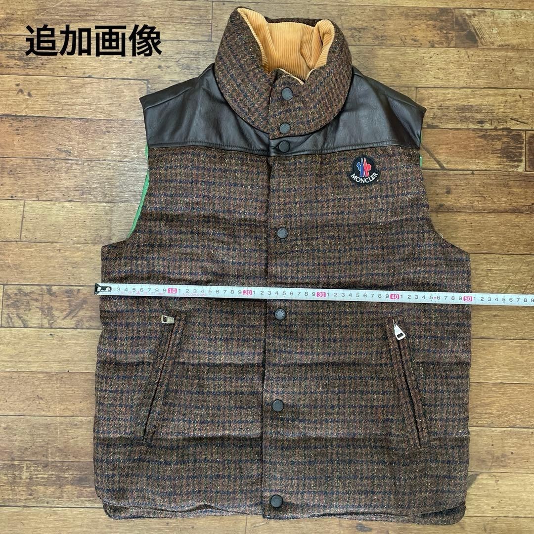 ジ*馬様 MONCLER × JUNYA WATANABE MAN ツイード ベ Moncler x Junya Watanabe MAN CDG Tweed Leather Down Puffer Vest